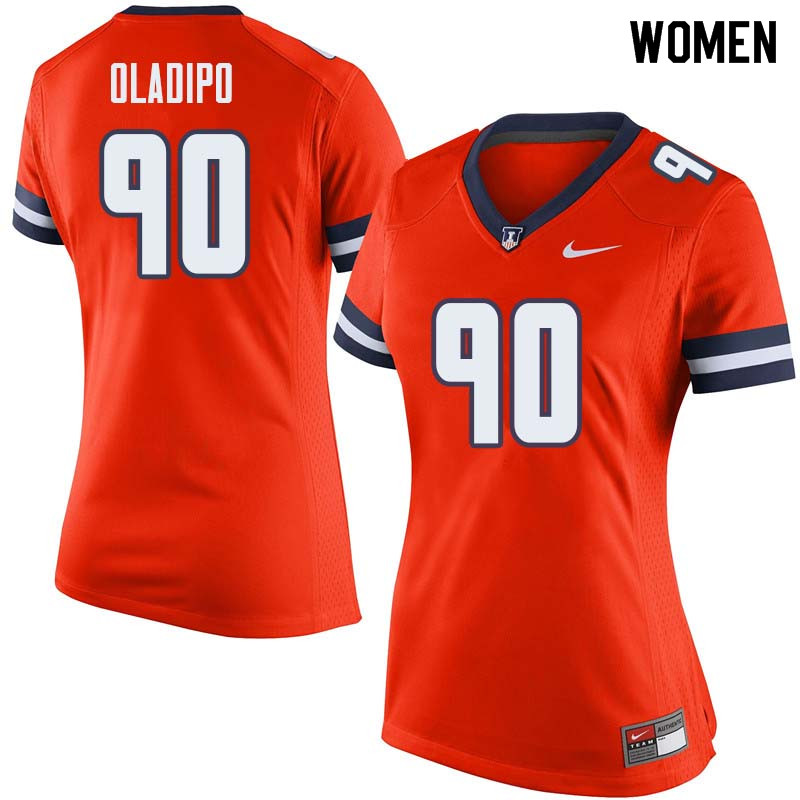 Women #90 Lere Oladipo Illinois Fighting Illini College Football Jerseys Sale-Orange